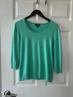 Lands’ End Women's Scoop Neck Sweater 3/4 Sleeves, Size M (10-12)